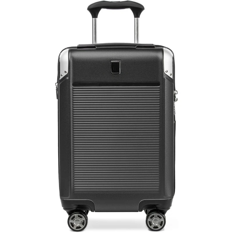 Platinum Elite Hardside Expandable Carry on Luggage Polycarbonate Suitcase, Shadow Black, Compact Carry on 20-Inch