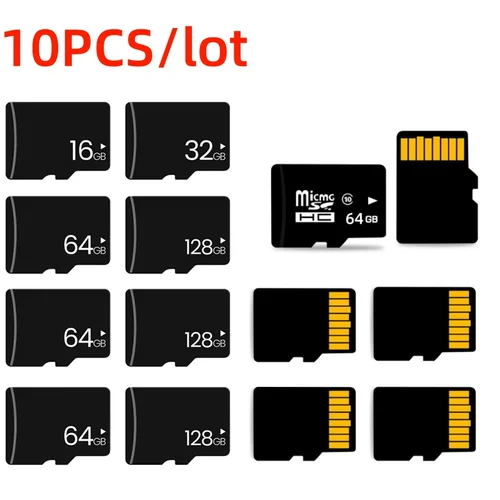 10 unids/lote tarjeta de memoria TF 4GB 8GB 16GB 32GB 64GB 128GB memoria Flash tarjeta SD para monitoreo grabadora de conducción