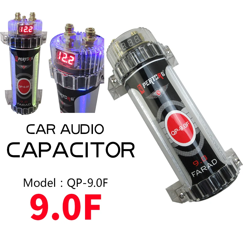 9.0 Farad Car Digital Power Capacitor Amplifier Regulator Stabilizer LED Voltage Display Car Audio Modification