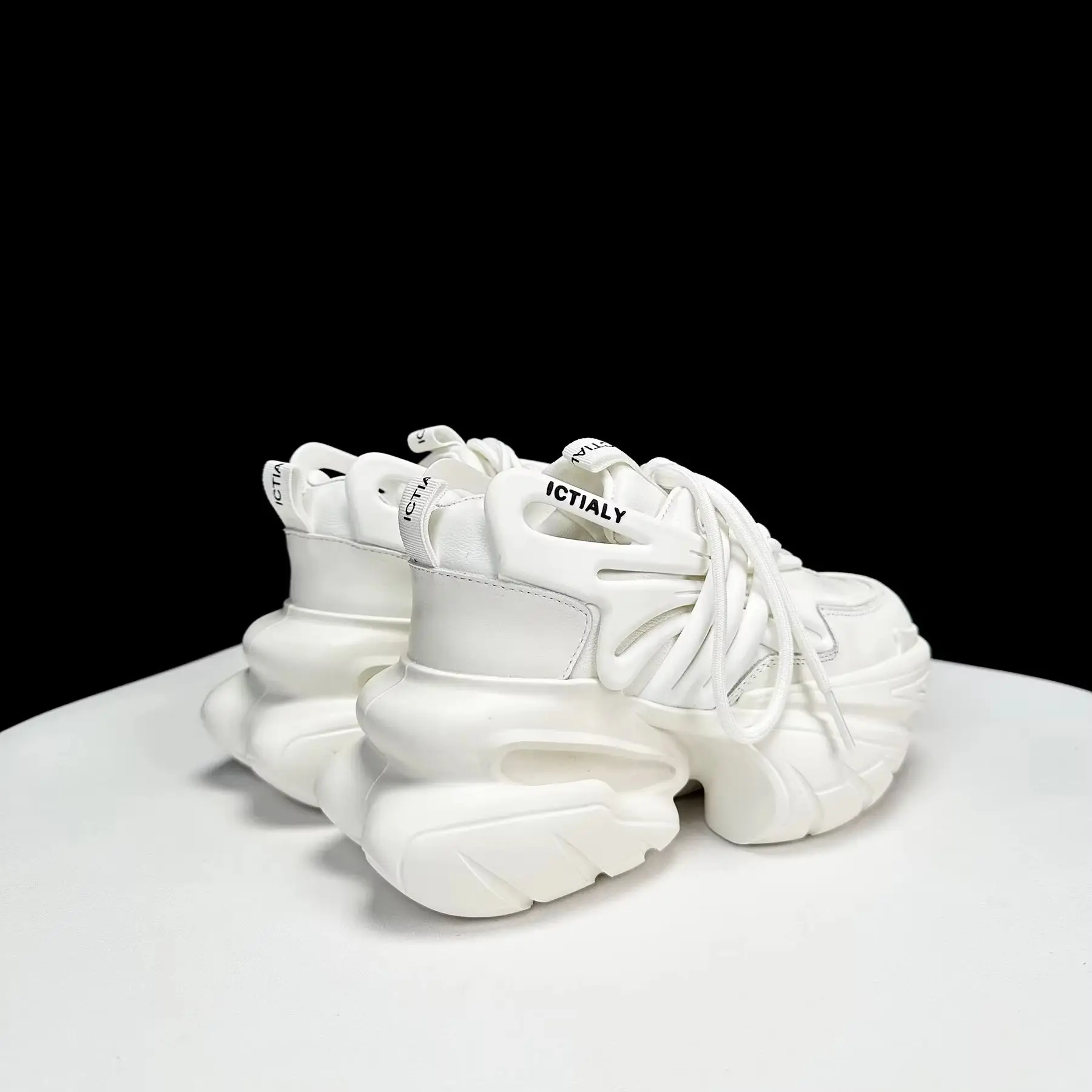 Unique Design Chunky Sneakers White Style Shoes Luxury Designer Fashion High Platform Spring 2025 Height Increased vulcanize