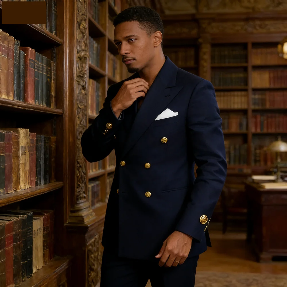 

Мужской костюм-двойка из марфима, двубортный смокинг для свадьбы, нарядный костюм для жениха и свидетелей, для торжественных танцев