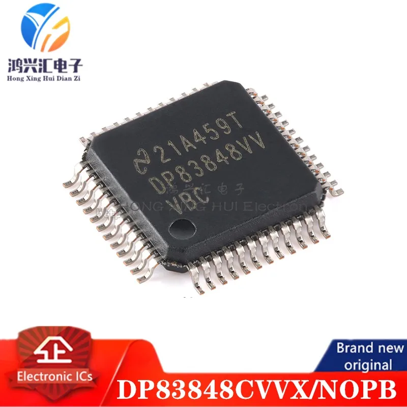 (5pcs) New/Original DP83848CVVX/NOPB DP83848CVVX PHY 1-CH 10Mbps/100Mbps 3.3V Automotive 48-Pin LQFP T/R