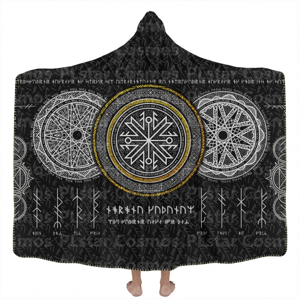 Aesir&Vanir Hooded Blanket 3D All Over Printed Wearable Blanket for Men and Women Adults Kids Fleece Blanket