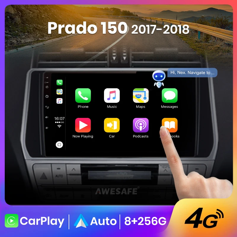 AWESAFE PX9 For Toyota Land Cruiser Prado 150 2017-2018Car Radio Multimedia Navigation 2 din Android 2din Autoradio CarPlay