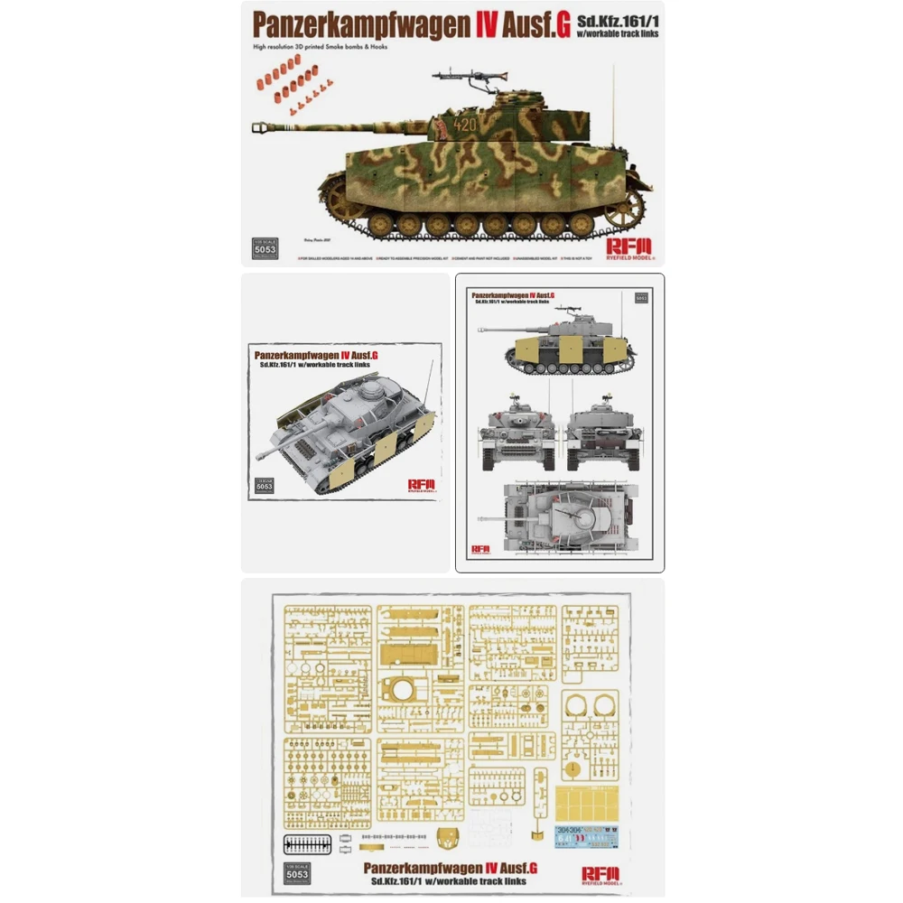 ライフィールド-5053-1-35-スケール-pz-kpfw-iv-ausf-g-sd-kfz-161-1-戦車車両プラスチック組立モデル構築キット