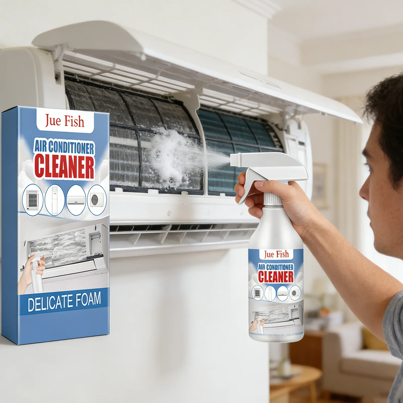 Professional AC Cleaner Air Conditioner Foam Hygiene Maintenance Deodorizer Evaporator Fin Cleaner No Disassembly Cooling System