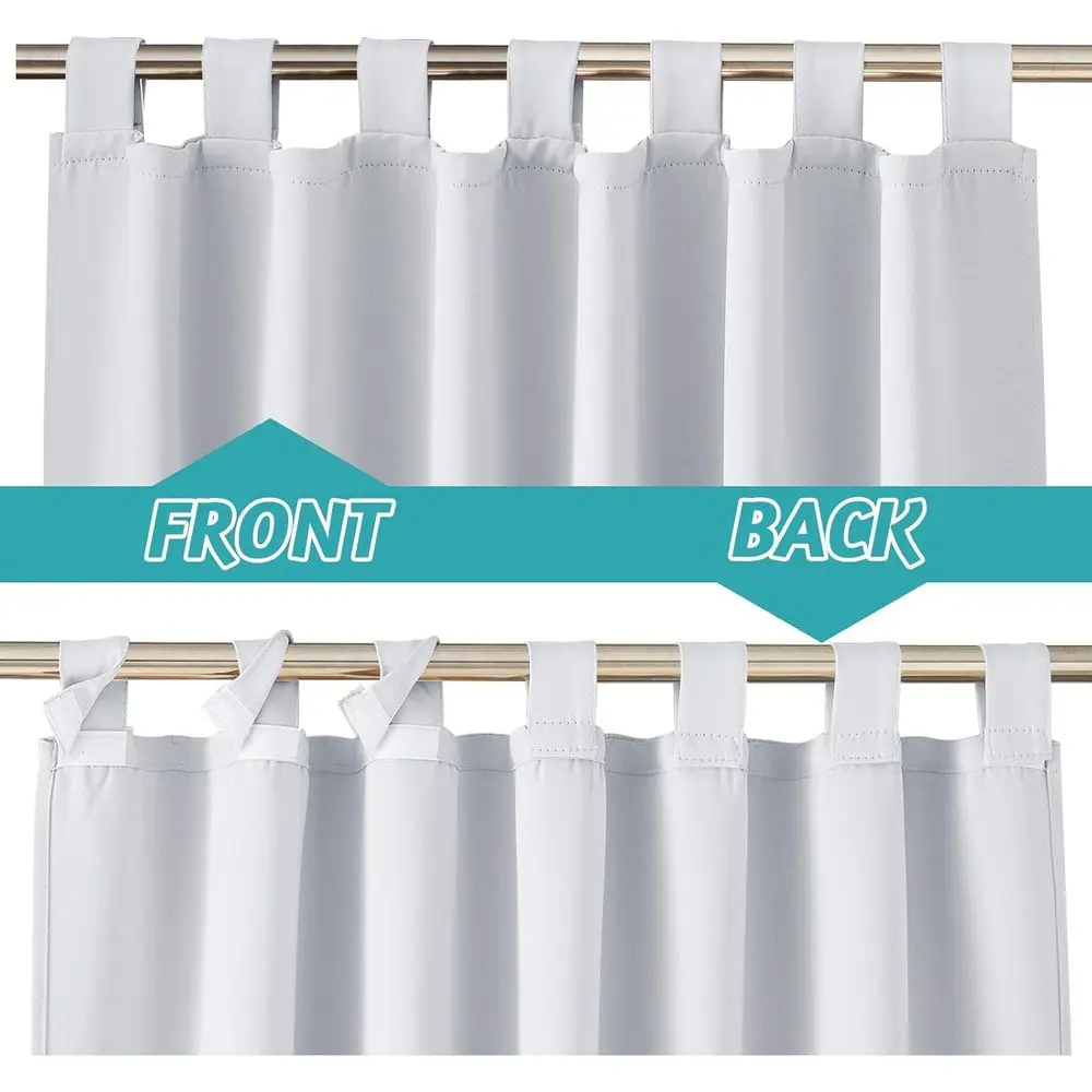 Wasserdichte Outdoor-Vorhänge – 2-teiliges Set, UV-beständig, abnehmbar, Privatsphäre für Terrassen, 100 B x 95 l, Grauwiß