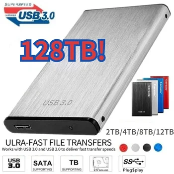 High speed portable external hard drive mass storage USB3.0 interface 2TB -128TB memory metal material plug and play