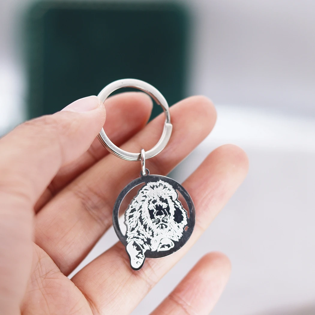 Stainless Steel Vintage Animal Custom Name Keychain Tag Trendy Jewelry For Women Men Key Ring Engraved Keyring