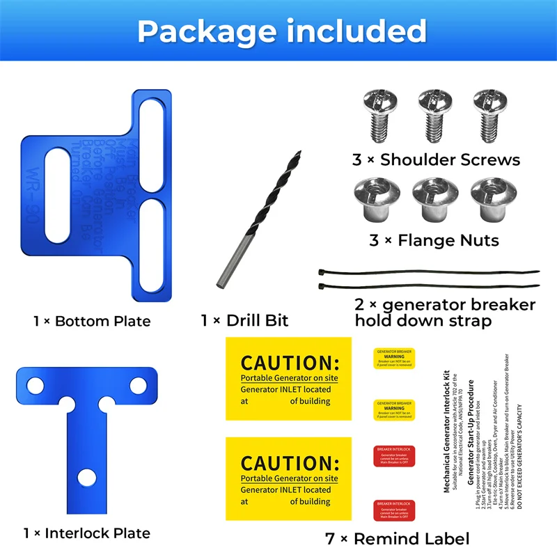 

Fit for Generator Interlock Kit , Eaton / Cutler Hammer 100 amp panel WR-90