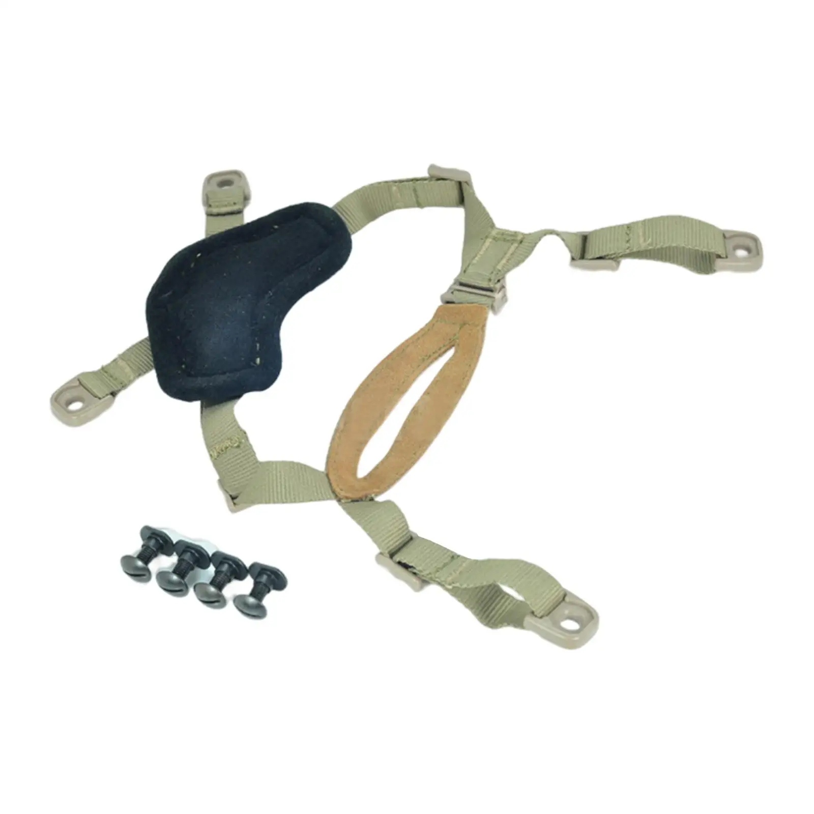 Suspensions Helmet Heavy Duty Strap Adjustable Head Size W/ Bolts and Screws Helmet Chin Strap System for Fast Mich Accessories