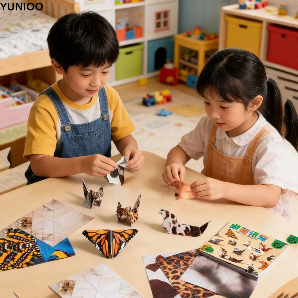 

Набор цветной бумаги для творчества Монтессори: оригами, 3D-модели животных, поделки из бумаги, книга-раскладушка для детского сада