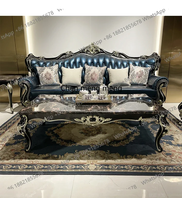 

Лидер продаж, большой журнальный столик из французского массива дерева, европейская маленькая квартира, прямоугольная гостиная из массива дерева, неоклассический мрамор