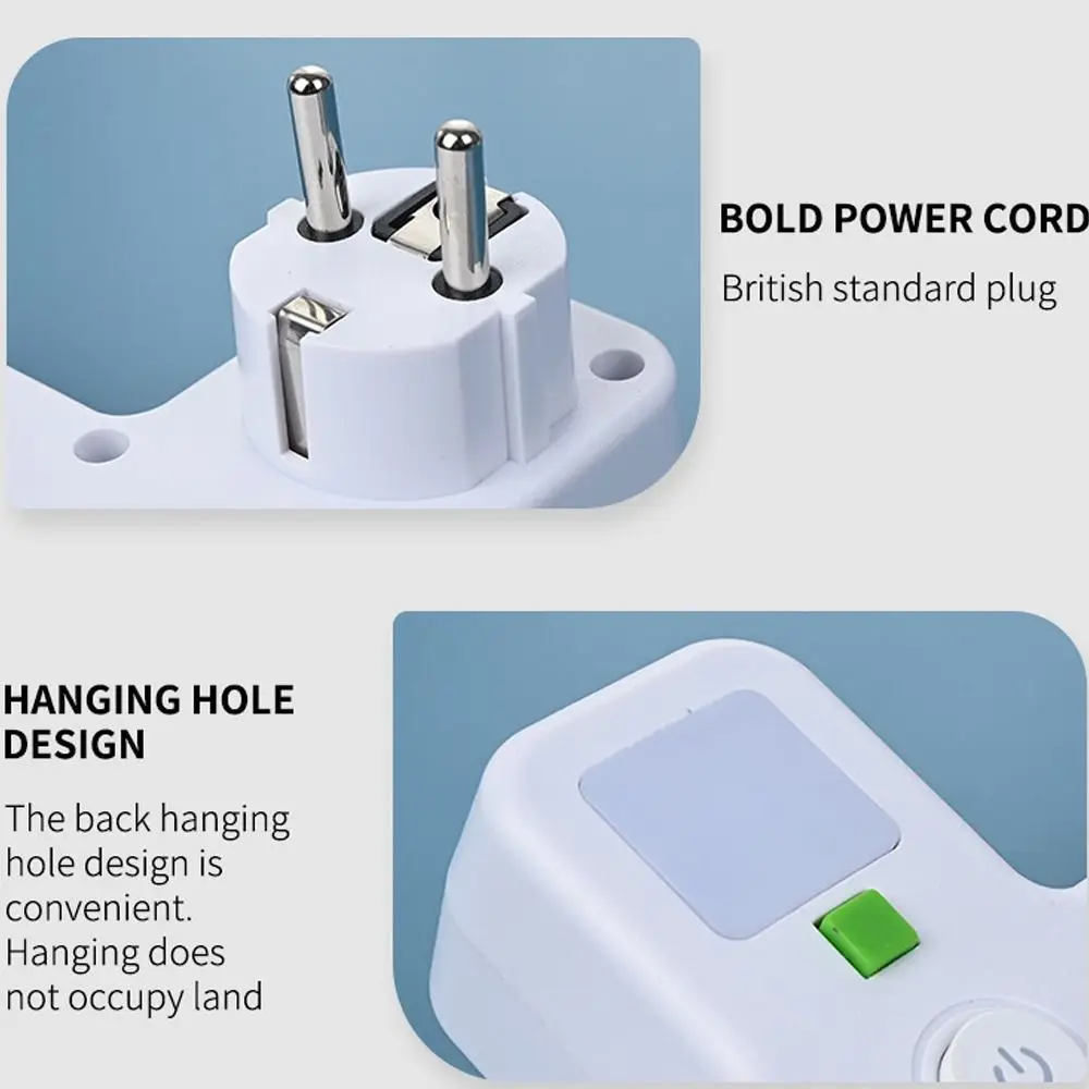 

Полезный настенный независимый выключатель с вилкой европейского стандарта и выключателем ночного освещения, настенный адаптер с несколькими розетками для домашнего использования