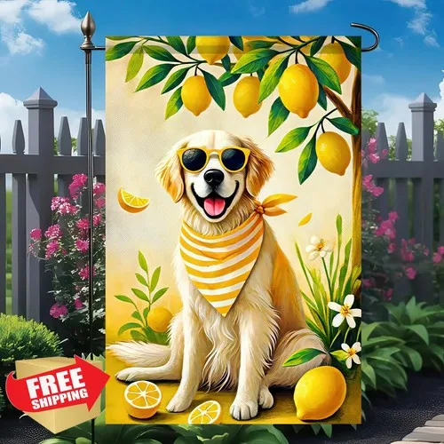 BlissYard Golden Retriever Garden Flag 12x18 Double Sided Spring Yard XXM