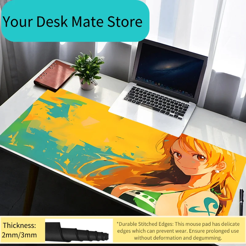 Mauspad PC-Zubehör Rutschfeste Gummi-Mausunterlage Laptop Gamer Tastaturunterlage Büro One Piece Nami Computer Gaming Schreibtisch Mausmatte