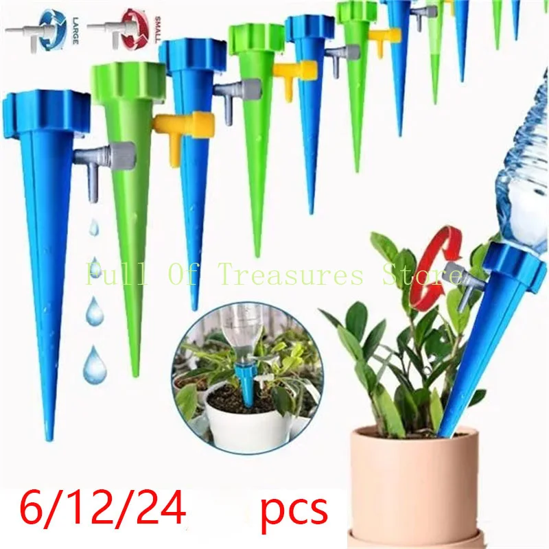 6/12/24PCS Automatic Drip Irrigation System Self Watering Spike For Flower Plants Garden Adjustable Auto Water Dripper Device