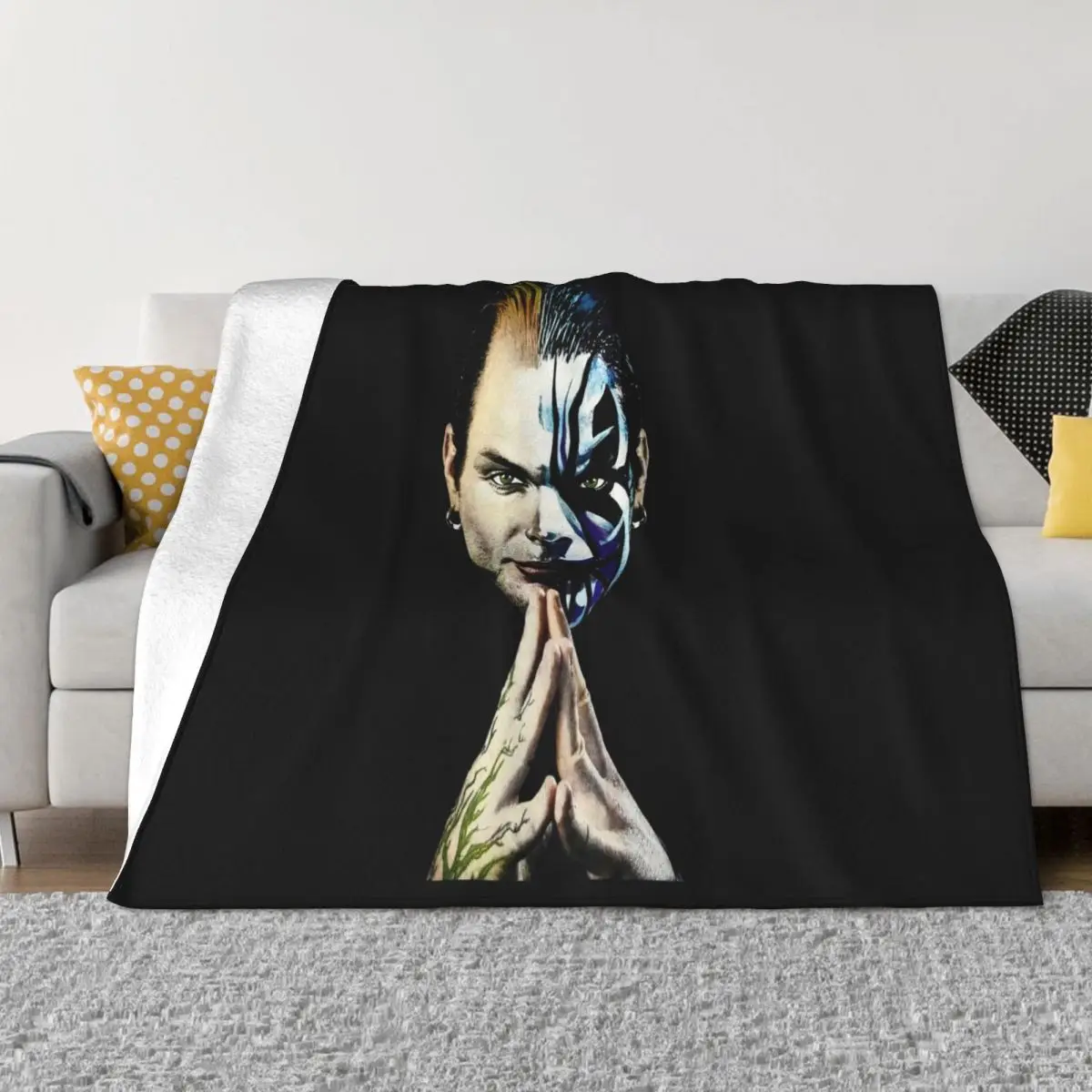 Jeff Hardy Impact Wrestler Big Face Print 3Xl Vtg Round Is My Canvas Original Throw Blanket