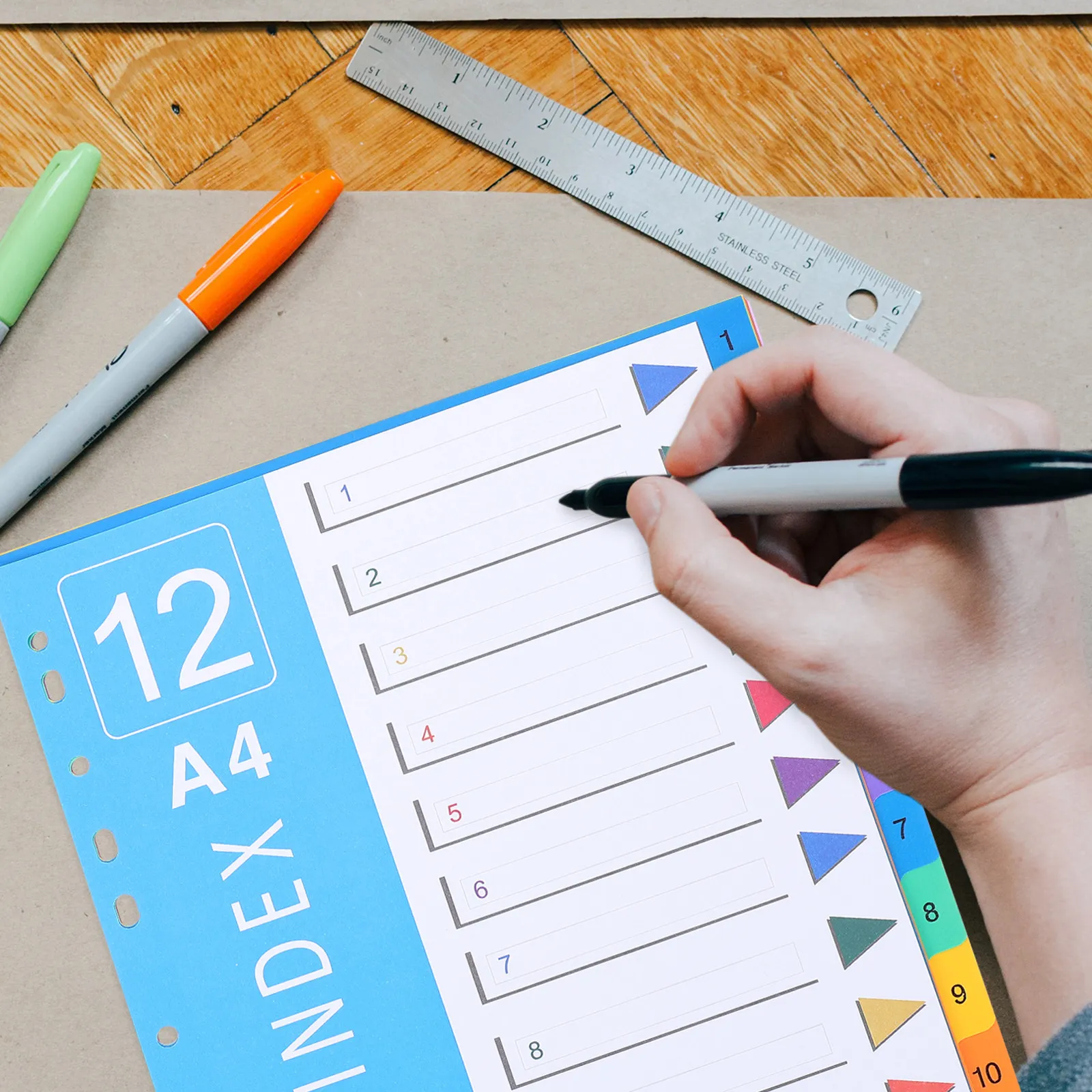 

38 цветных разделителей-закладок для папок, пластиковые, водонепроницаемые, вставные, для классификации файлов