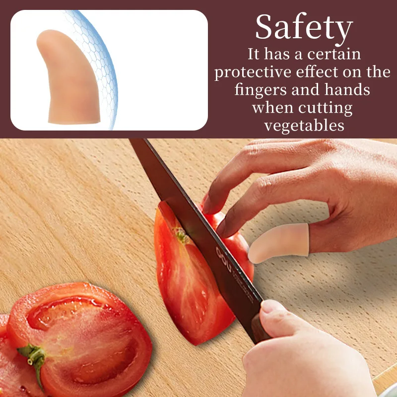10pcs Silicone Thumb Protective Cover Writing Wear-resistant Cutting Vegetables Non-slip Universal Toe Cover Protector