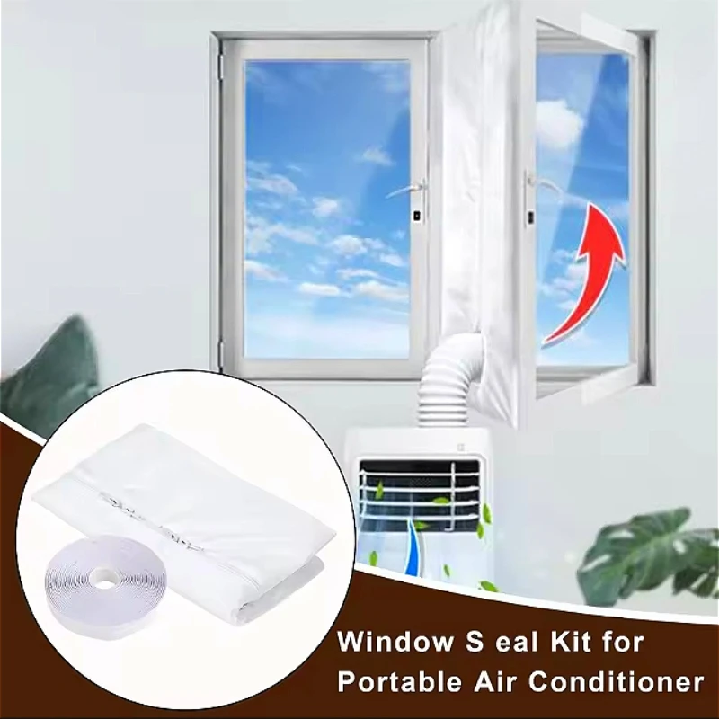 Wasserdichte Fensterdichtung, mobiles Klimaanlagen-Tuch, schräges Fenster-Dichtungstuch, waschbar, verstellbare Kupplungs-Dichtungsstreifen
