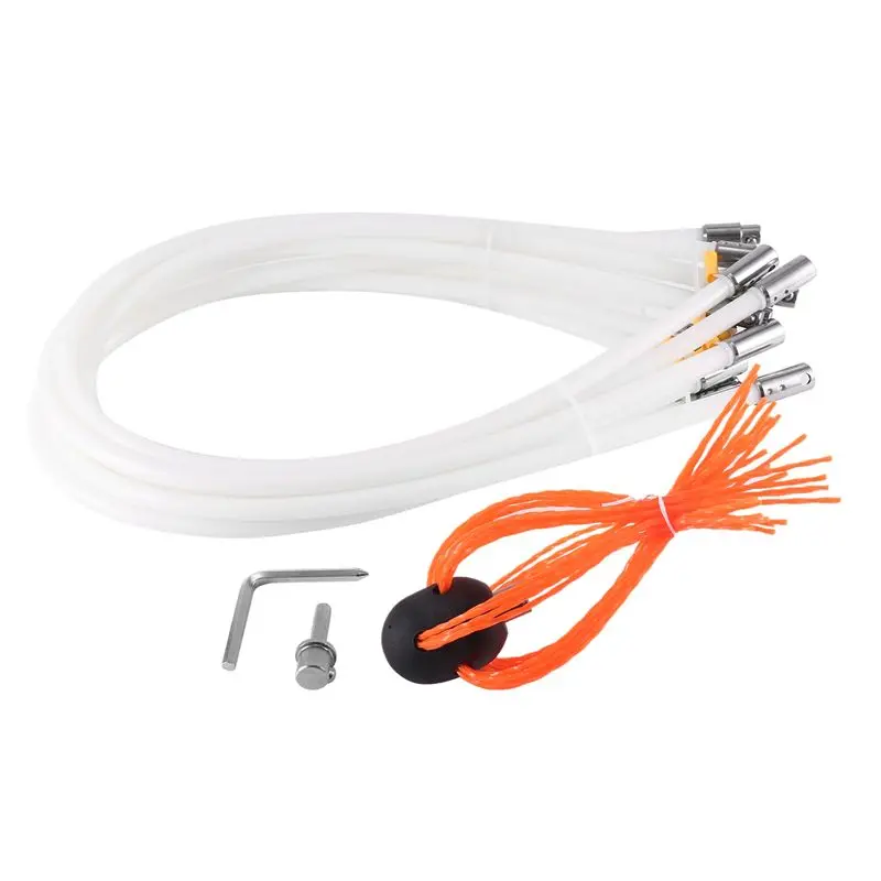 

AEE4-Chimney Cleaning Brush Tool Kit And 8 Flexible Rods Snap Locking 45 Degree Angle By Drill For Fireplace Flue Home