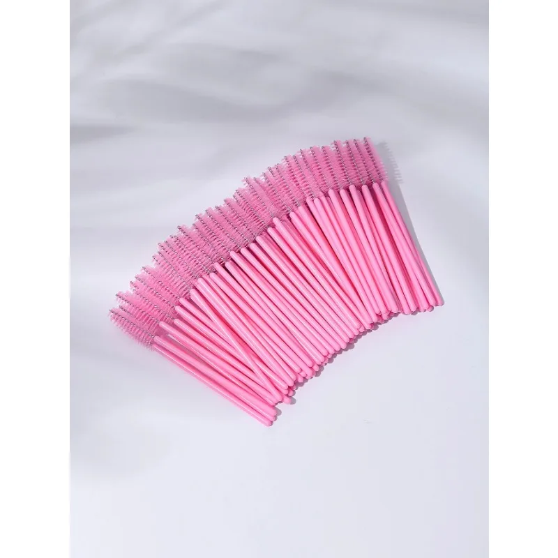 100 個まつげブラシメイクブラシ使い捨てマスカラワンドアプリケータースプーラーまつげ化粧ブラシ、まつげエクステンションツール