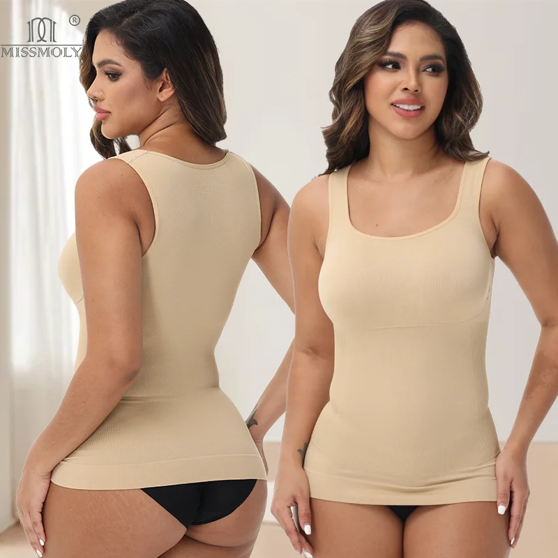 

Women Square Neck Shapewear Tummy Control Tank Top Compression Tanks Seamless Body Shaper Push Up Bust Camisole Cami Tops