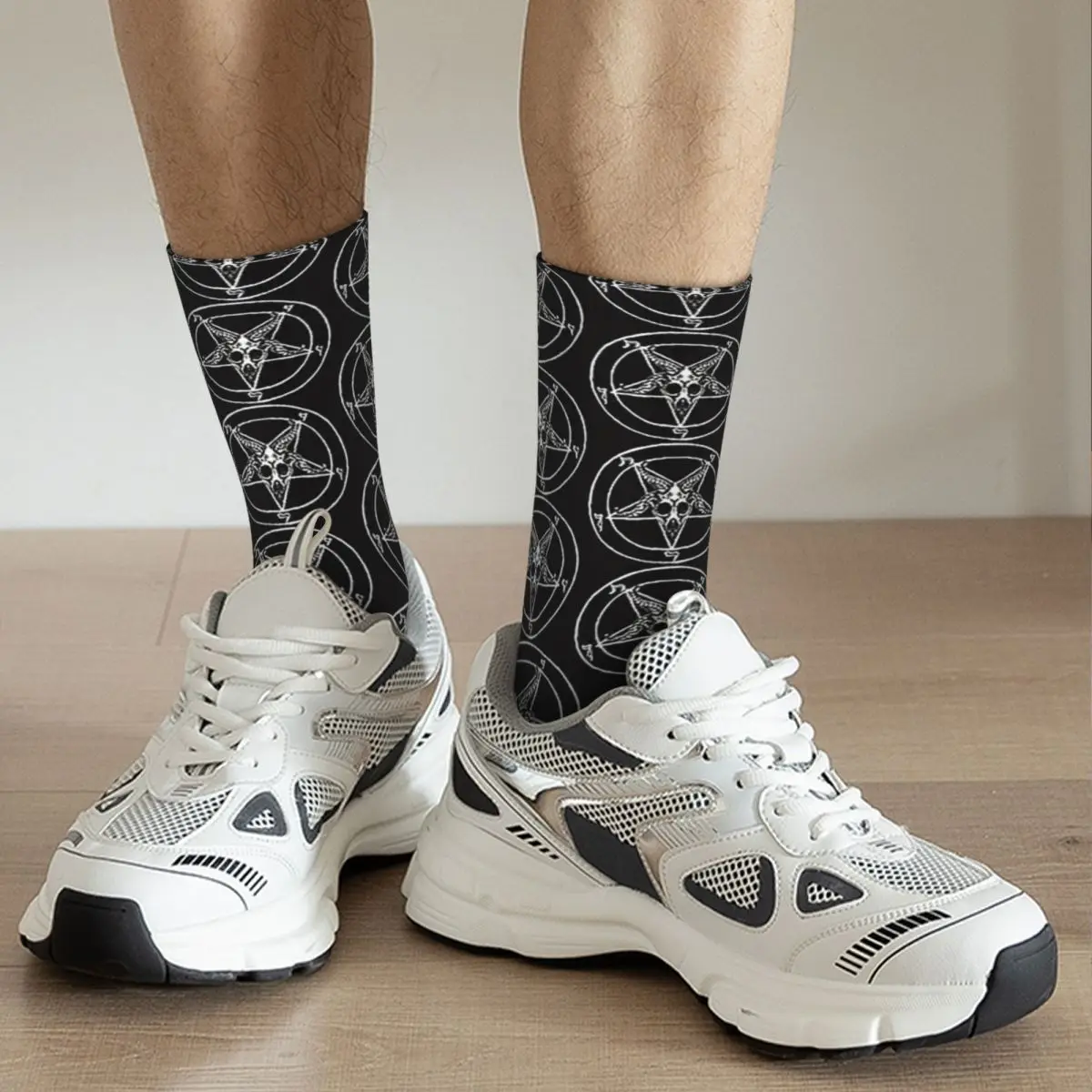 Baphomet Pentagram Socks Harajuku High Quality Stockings All Season Long Socks Accessories for Man's Woman's Gifts