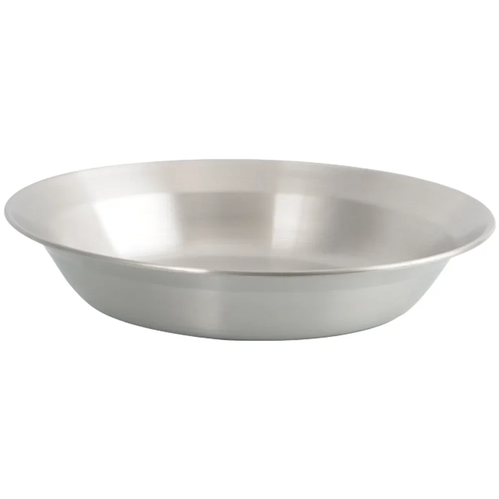 Stainless Steel Plates Bowls Set for Outdoor Dining Featuring Sand Finished Grip and Compact Stackable Storage