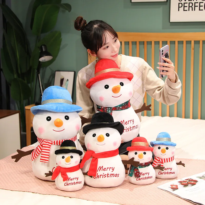 1pc 25/35/45CM Christmas Snowman Plush Toys Doll Home Decor For Baby Kids Girls Birthday Christmas Gift