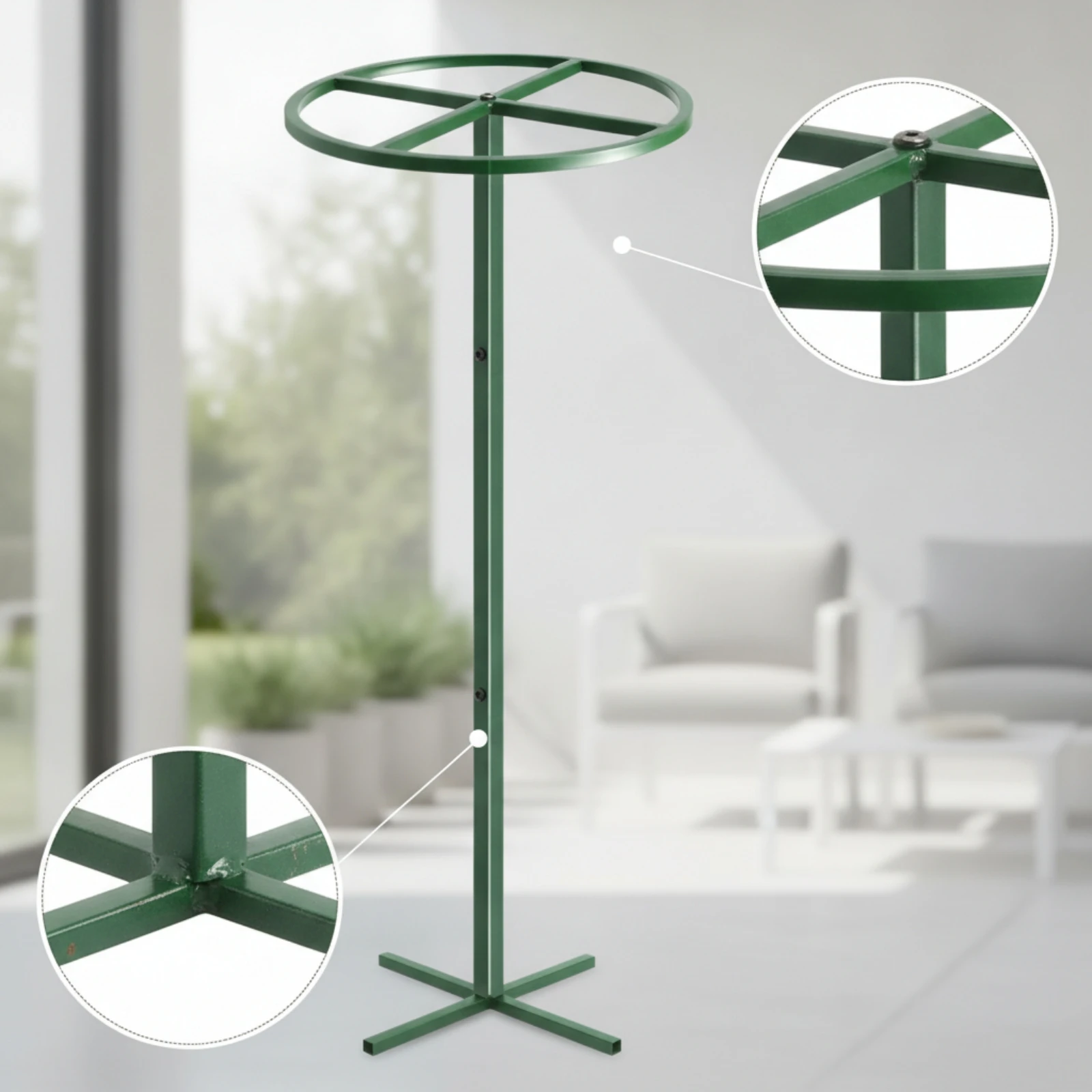 Dragon Fruit Trellis Indoor Climbing Plant Support with Circular Top Plant Support Frame Versatile Trellis with Base Plate