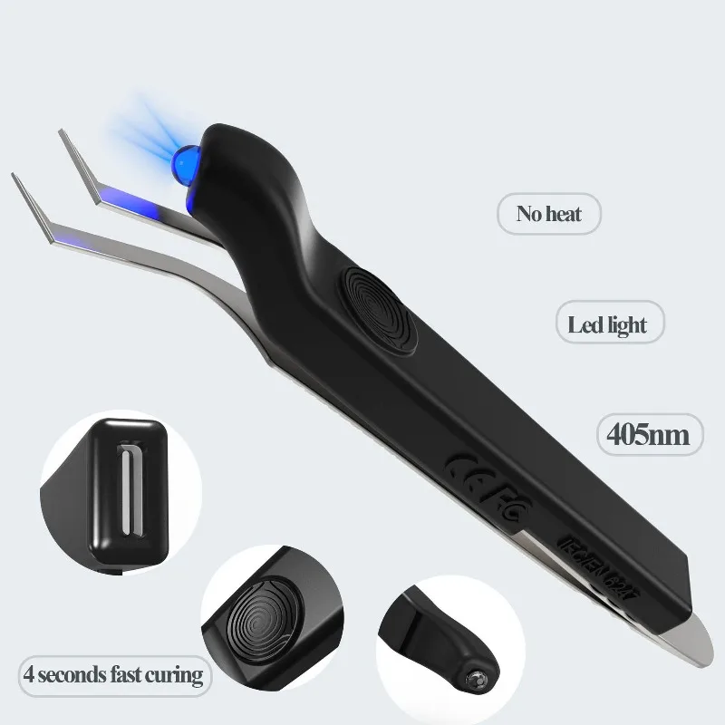 Convenient handheld mini grafting UV glue quick curing light UV light tweezers light