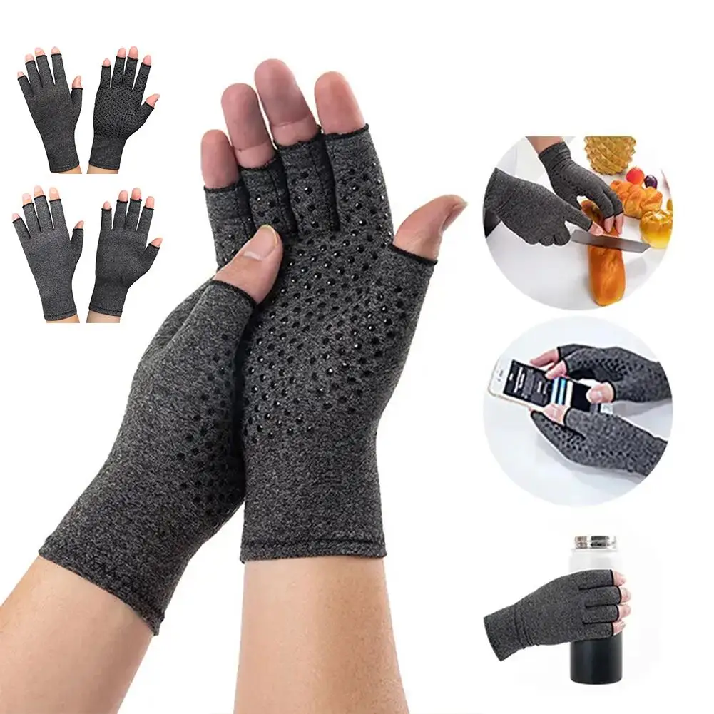 

1 Pair Half Finger Compression Gloves Joint Care Rehabilitation Care Pressure Pain Hand Hand Anti-slip Relieve Gloves Joint D1R1