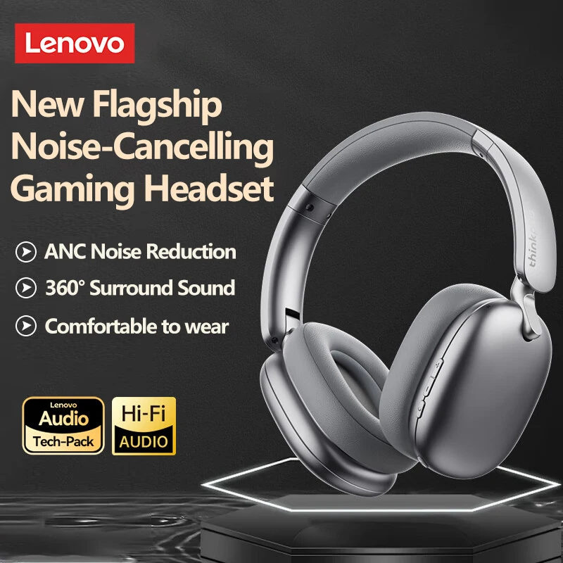 Original Lenovo TH60 auriculares inalámbricos Bluetooth 5,4 sobre la oreja llamada HD auriculares de sonido envolvente HIFI auriculares de baja latencia de juego
