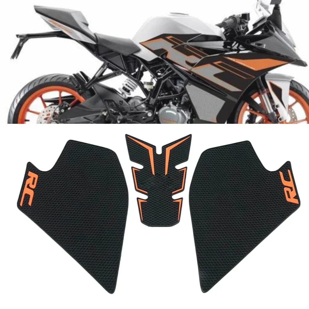 Almofada do tanque de combustível da motocicleta, borracha antiderrapante protetor adesivo, Side Tração Kneepad Decal Kit, KTM 390RC RC390