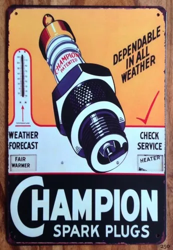 Metal sign retro vintage style spark plugs mancave garage wall plaques --Tin Sign