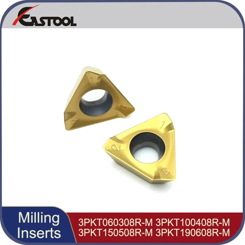 10PCS 3PKT150508R-M High Quality Carbide Insert  3PKT190608R-M/ 3PKT100408R/ 3PKT060308R-M Milling Tool CNC lathe Cutting Tools