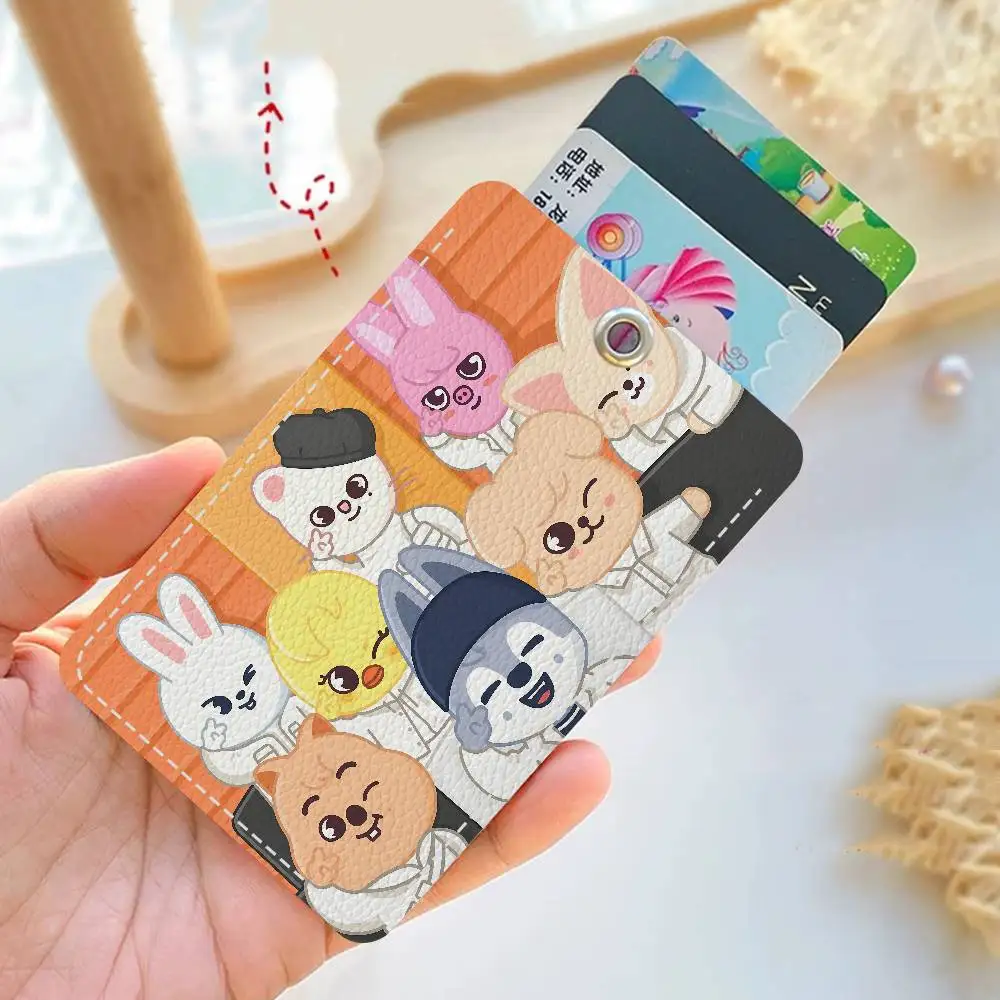 K-Kpop Stray K-Kids S-Skzoos Holder Keychain With Keychain For Access Card Bus Pass & Card Credit ID Bank Card Protective Case