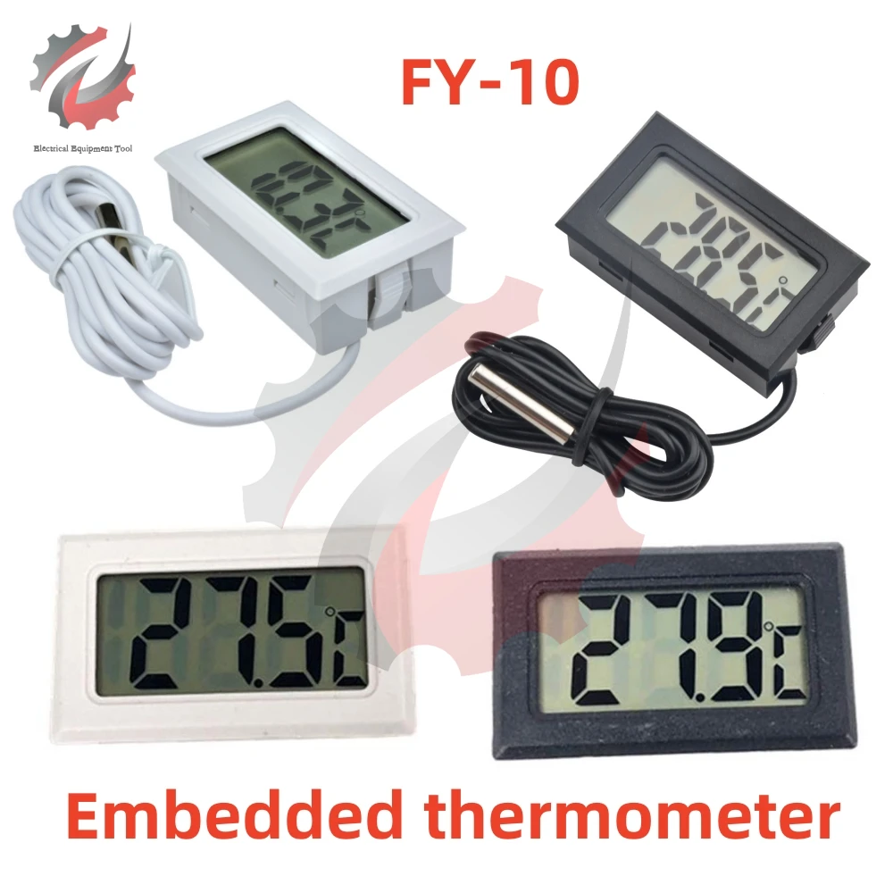 FY-10 1M Mini LCD Digital Thermometer Aquarium Car Water Bath Temperature Tester Detector Monitor Embedded Temperature Sensor