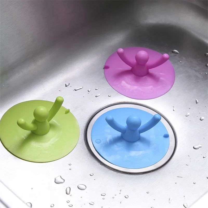 1 pz Silicone impermeabile tappo del lavandino multifunzione cucina bagno bagno doccia vasca da bagno tappo di drenaggio strumento carino lavello dell'acqua