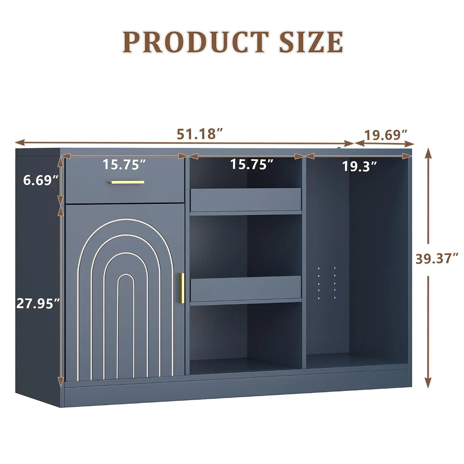 Snack Bar Cabinet with Mini Fridge Space Coffee Bar Station Kitchen Storage Organizer, Customized