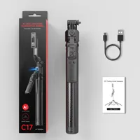 C17 AI Tracking Gimbal - 360° Auto-Rotation Detachable Tripod 1.63m Extendable Fill Light for Phone/Camera/Vlog