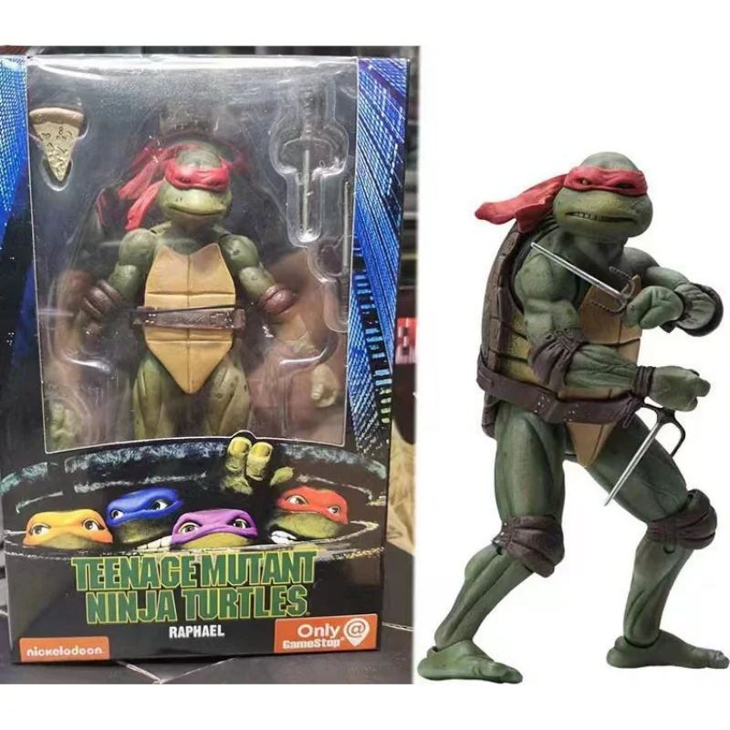 Classic Animation Ninja Turtle, Action Figurine, Modelo1990 Filme, Pizza Club, Rafael, Leonardo, Michelangelo, Donatello Statue Toys