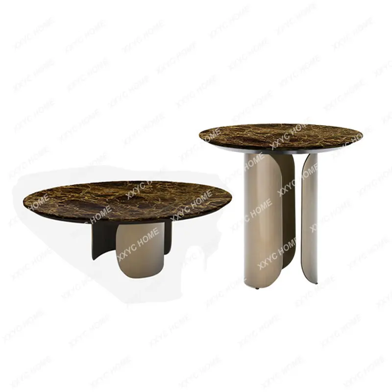 

Italian Minimalist Marble Coffee Table round Small Apartment Living Room Home Light Luxury and Simplicity Modern Creative