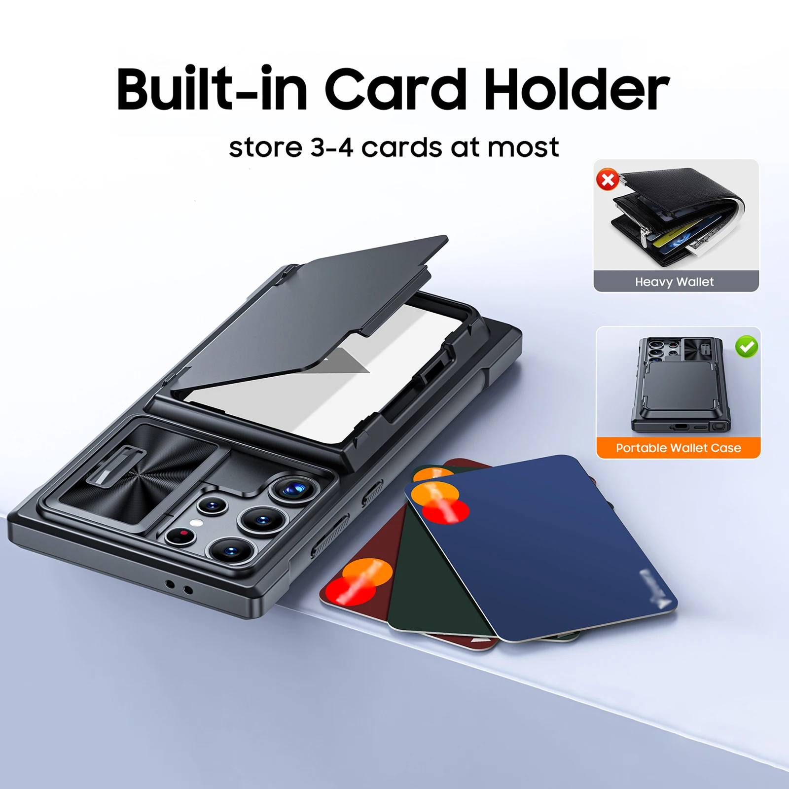 Valentine\'s Day Gift for Samsung S24 S25 Ultra iPhone 14 16 Google 9 Pro Sliding Camera Cover Stand Card Holder Shockproof Case