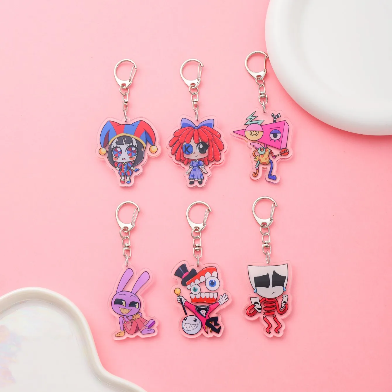 

1/7 шт., мультяшный удивительный цифровой цирк, акриловый брелок, аксессуары, милая сумка, подвески, подвеска на рюкзак, брелок для ключей, подарки друзьям