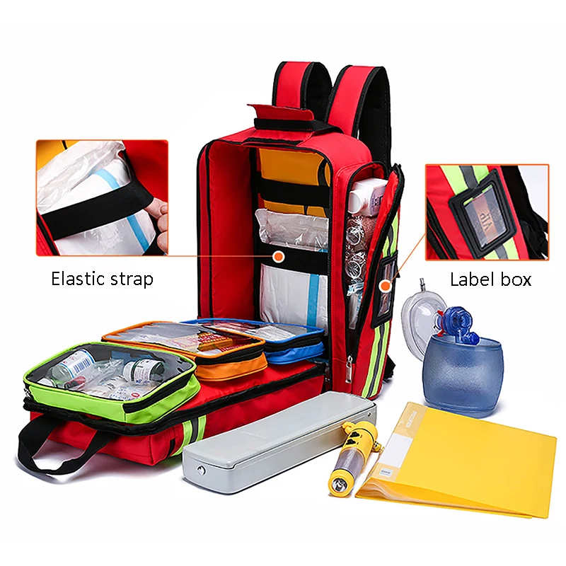 Capacity Classified Storage Survival Kits First Aid Kits Medical Organizer Disaster Relief Bag Emergency Rescue Backpack Large