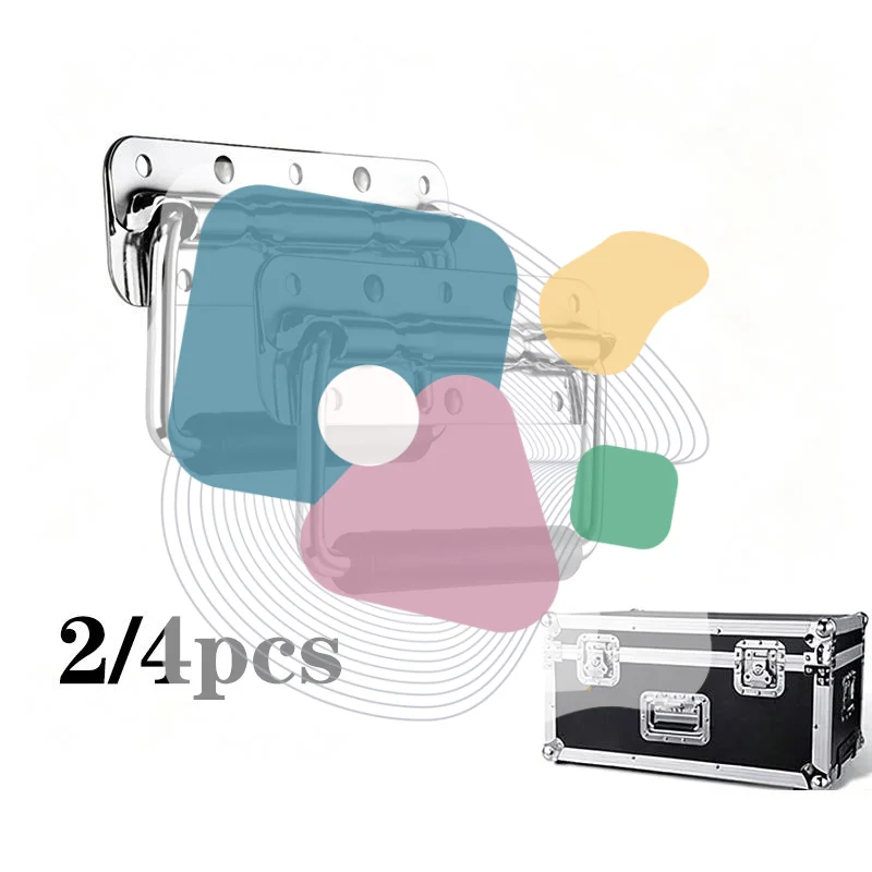 2/4Pcs Metal Speaker Box Handle With Black Spring Rubber Grip For Flight Case Speaker Case Tool Boxes Storage Chests
