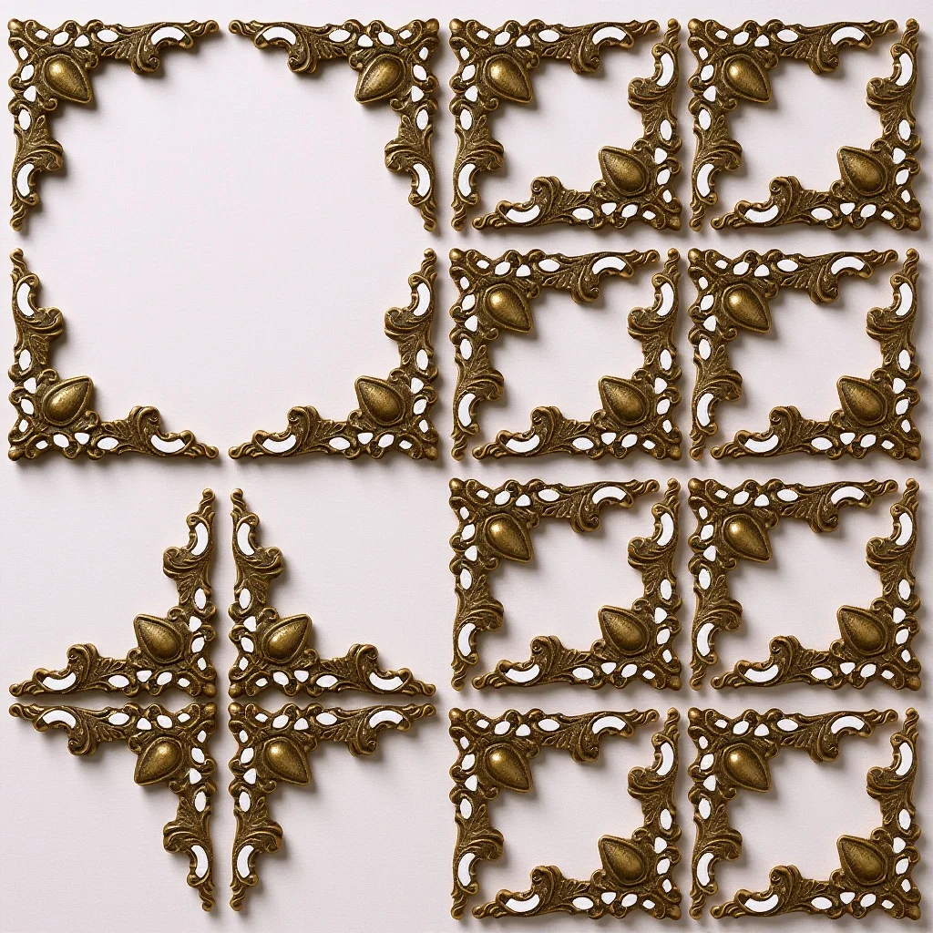 

24Pcs Vintage Metal Book Corner Protector Style Box Scrapbook Album Decorative Cover Protective Elegant DIY